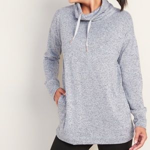 Mock neck tunic sweatshirt WITH POCKETS